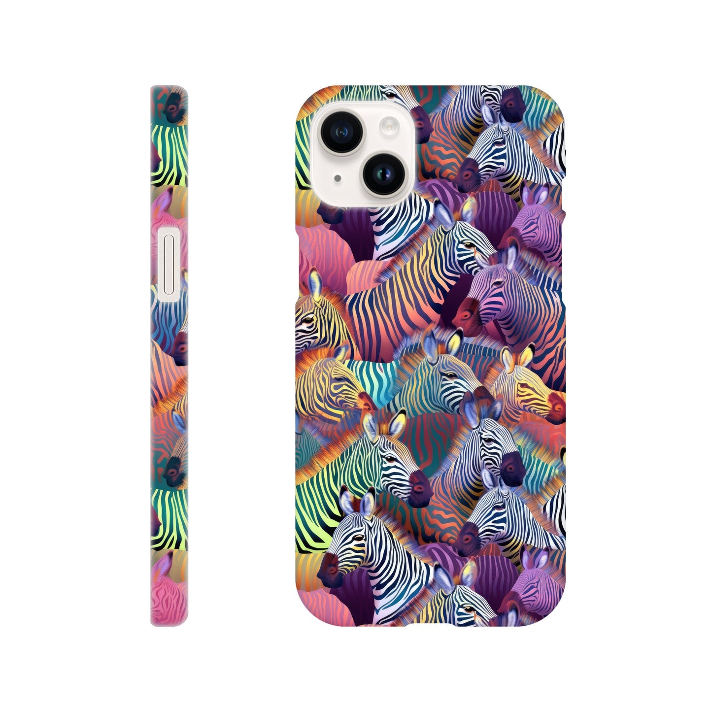 Unleash Your Wild Side with our Slim Phone Case: Colorful Zebra Pattern Edition