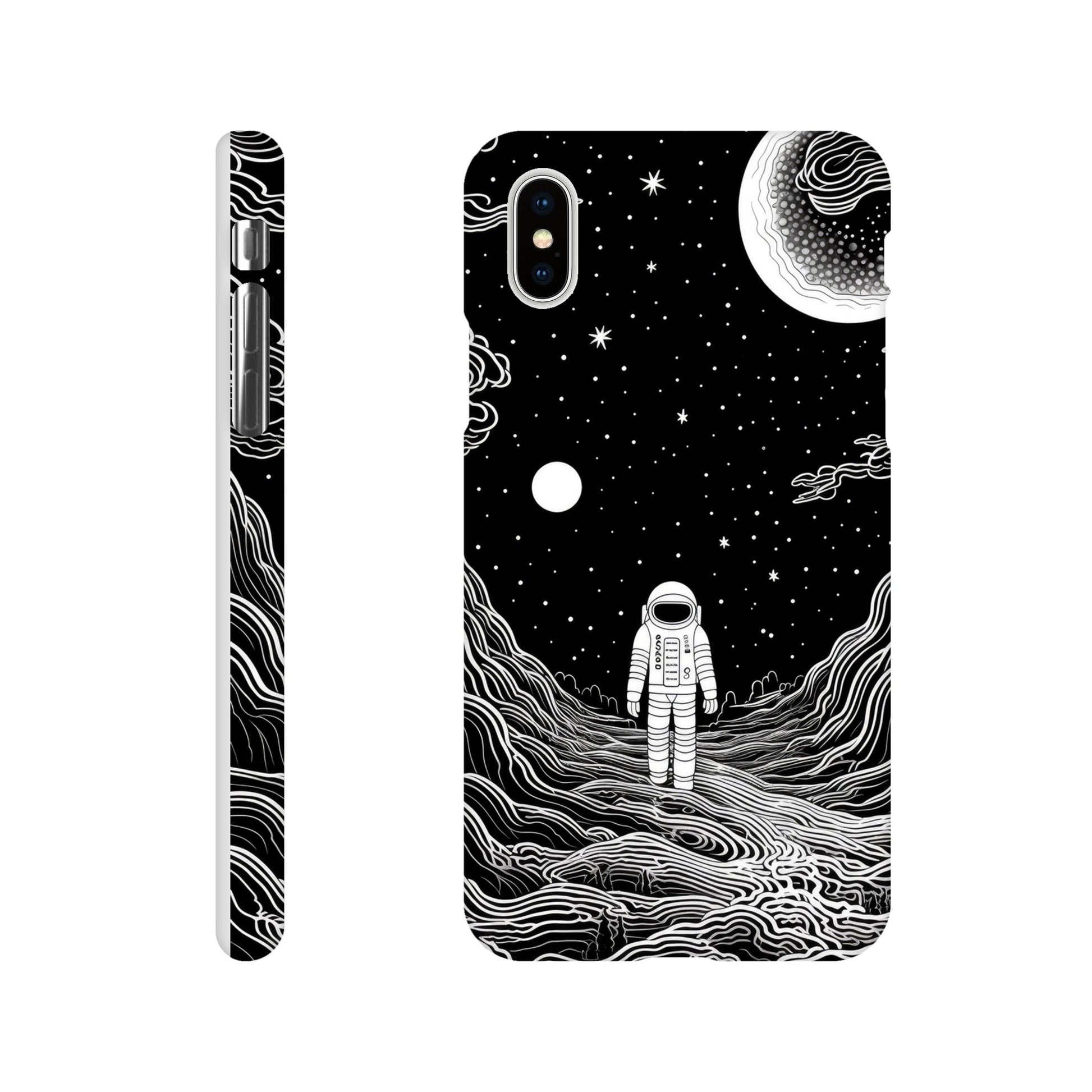black and white slim spaceman phone case