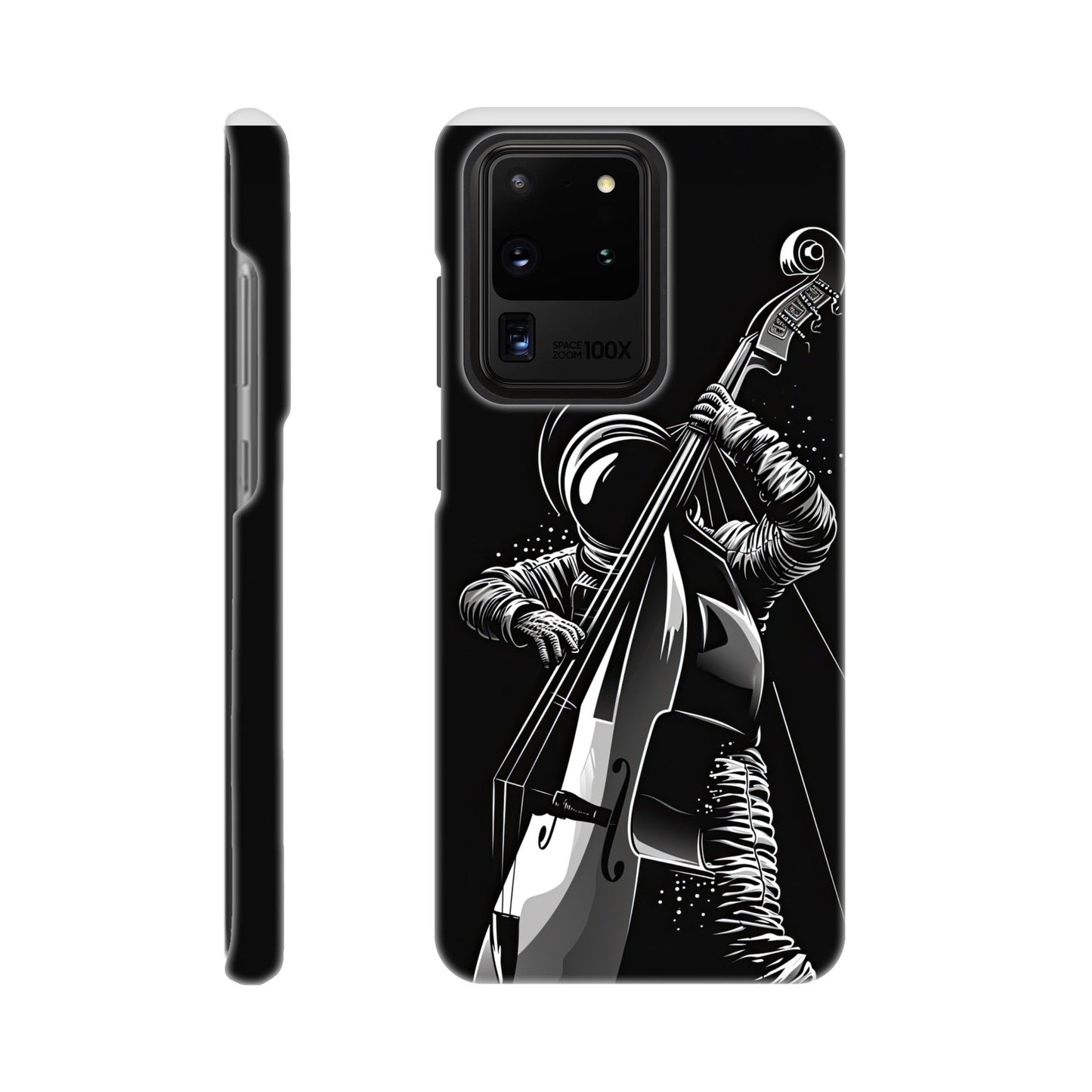 Galactic Groove: Slim Phone Case with Double Bass Spaceman Jazz
