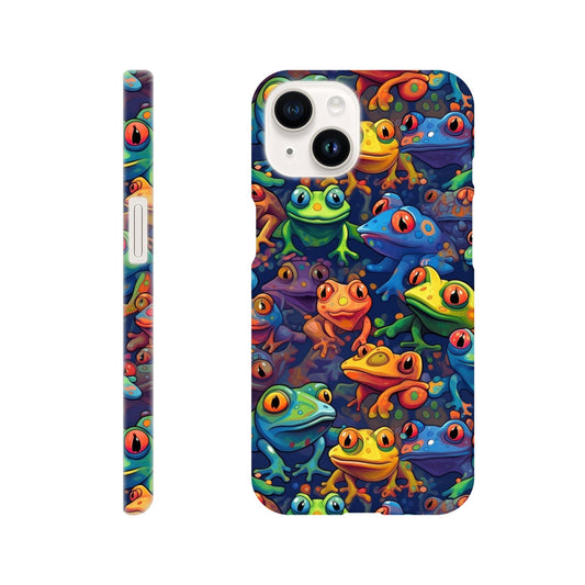 Leap into Colorful Adventures: Slim Phone Case with Playful Frog Pattern