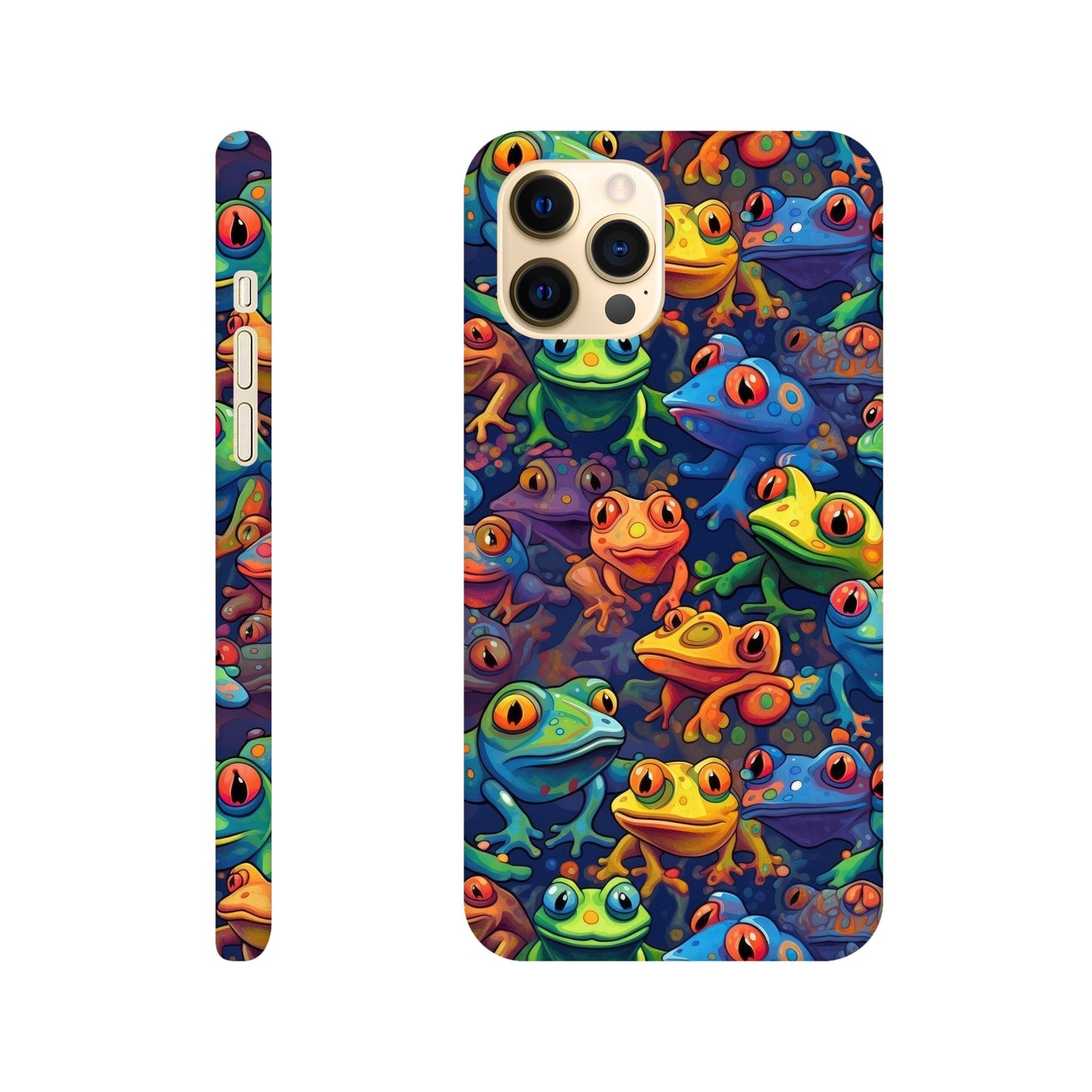 Leap into Colorful Adventures: Slim Phone Case with Playful Frog Pattern