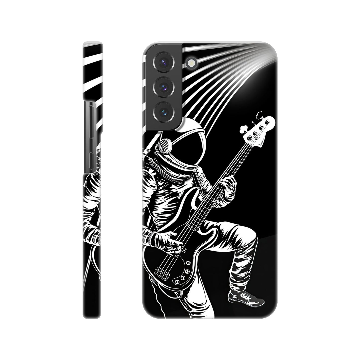 Galactic Groove: Slim Phone Case with Spaceman Bassist Design
