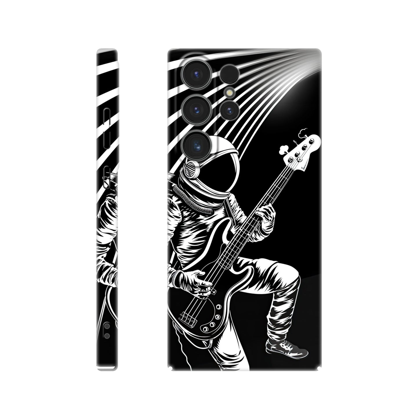 Galactic Groove: Slim Phone Case with Spaceman Bassist Design