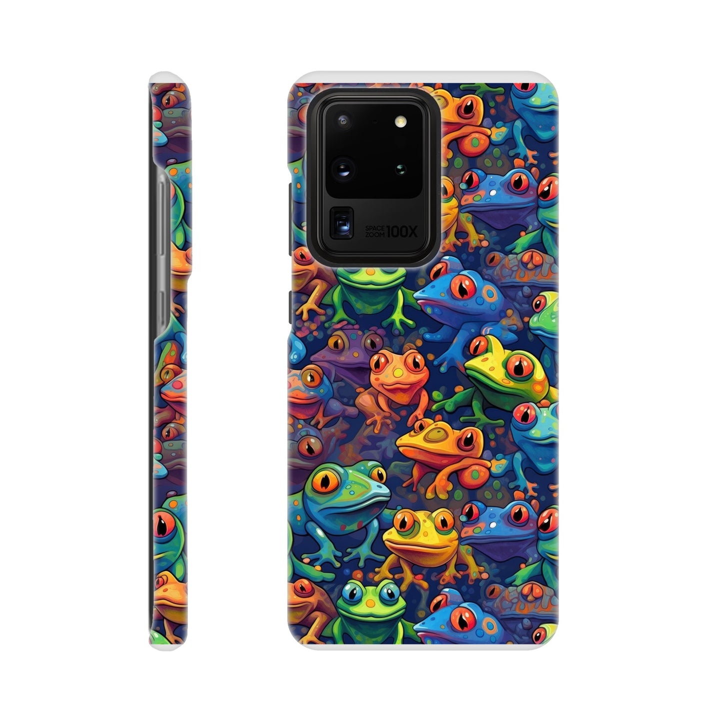 Leap into Colorful Adventures: Slim Phone Case with Playful Frog Pattern