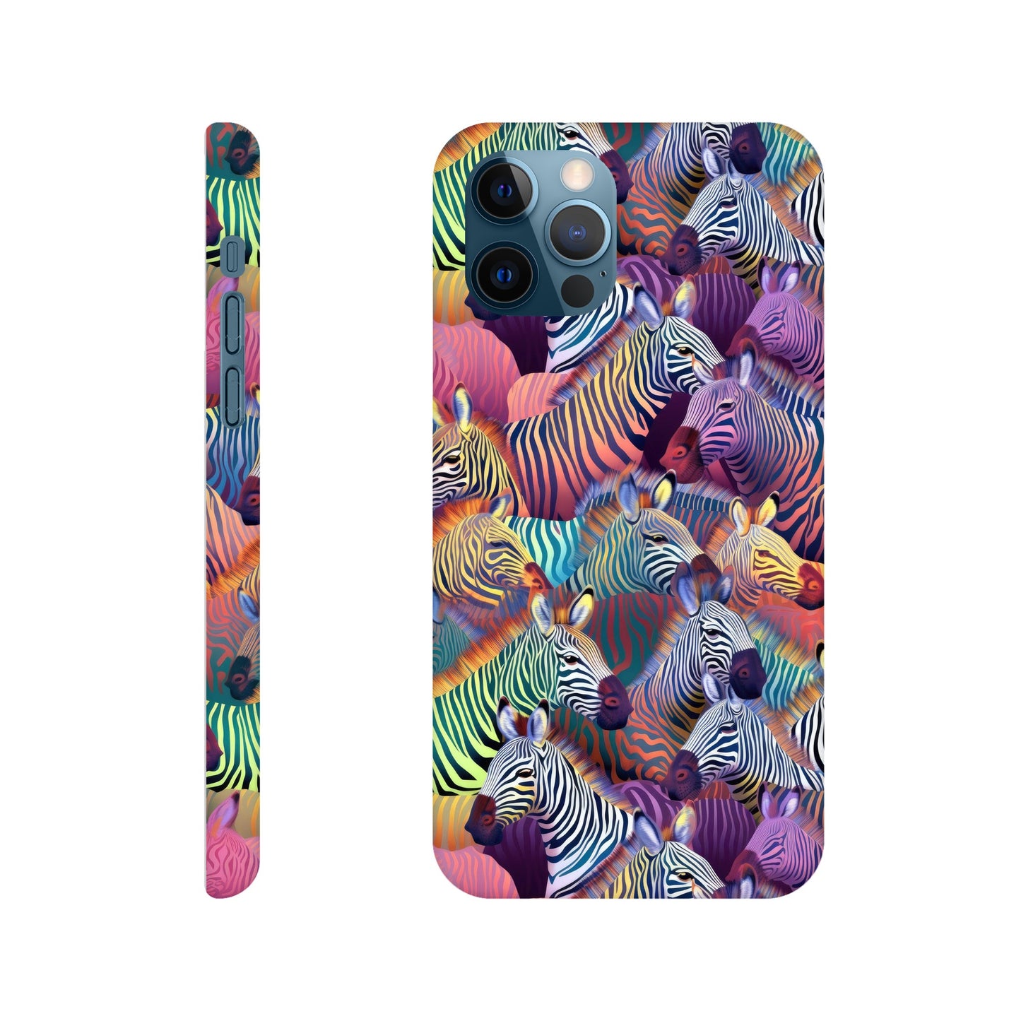 Unleash Your Wild Side with our Slim Phone Case: Colorful Zebra Pattern Edition