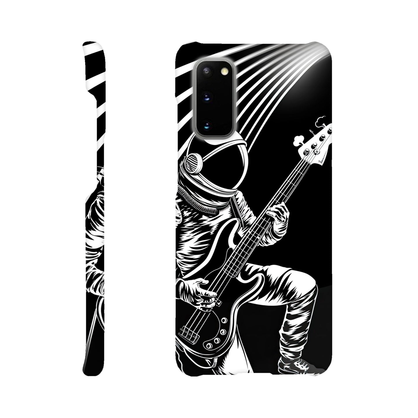 Galactic Groove: Slim Phone Case with Spaceman Bassist Design