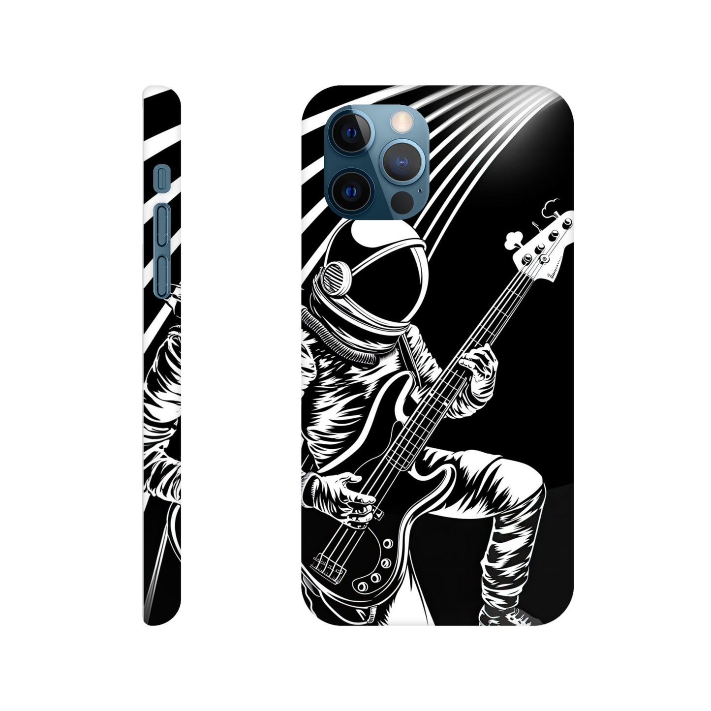 Galactic Groove: Slim Phone Case with Spaceman Bassist Design