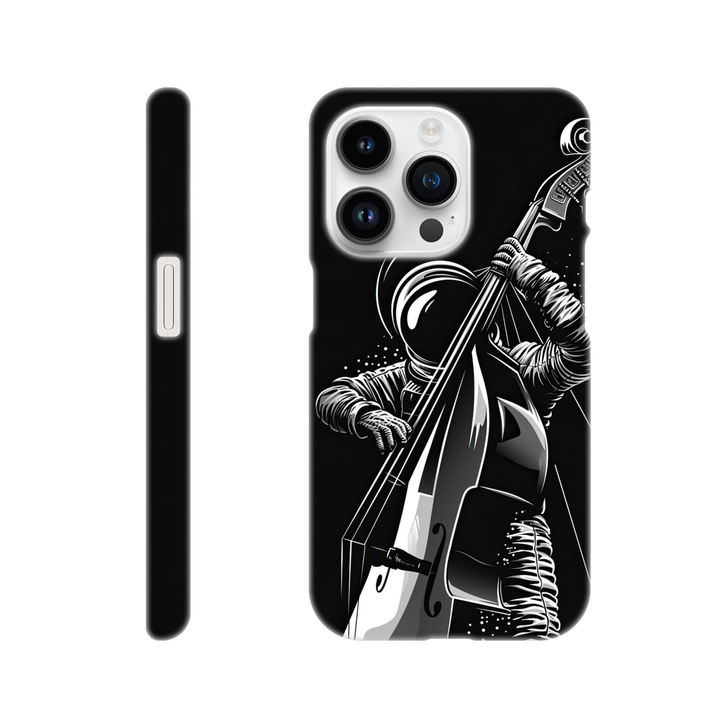 Galactic Groove: Slim Phone Case with Double Bass Spaceman Jazz