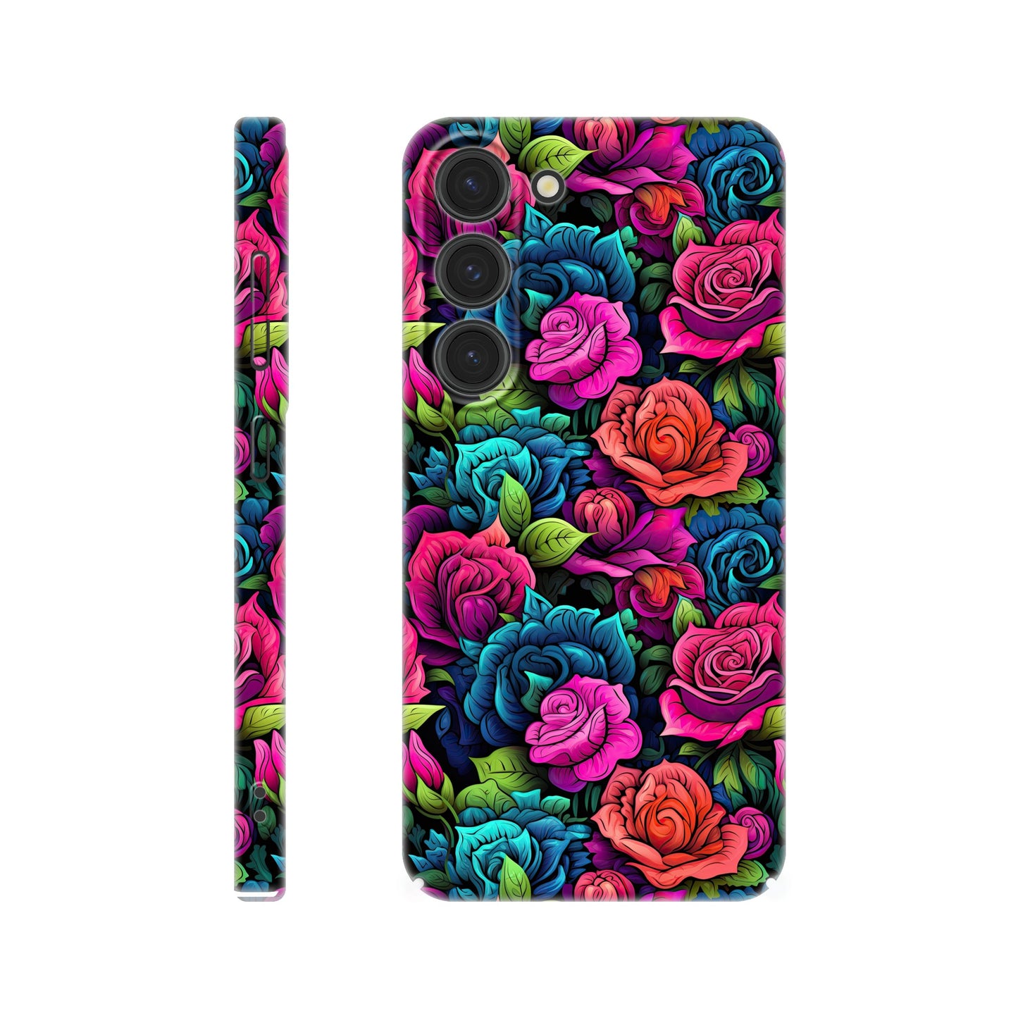 Blossoming Beauty: Colorful All-Over Rose Flower Print Phone Case for Android and Apple