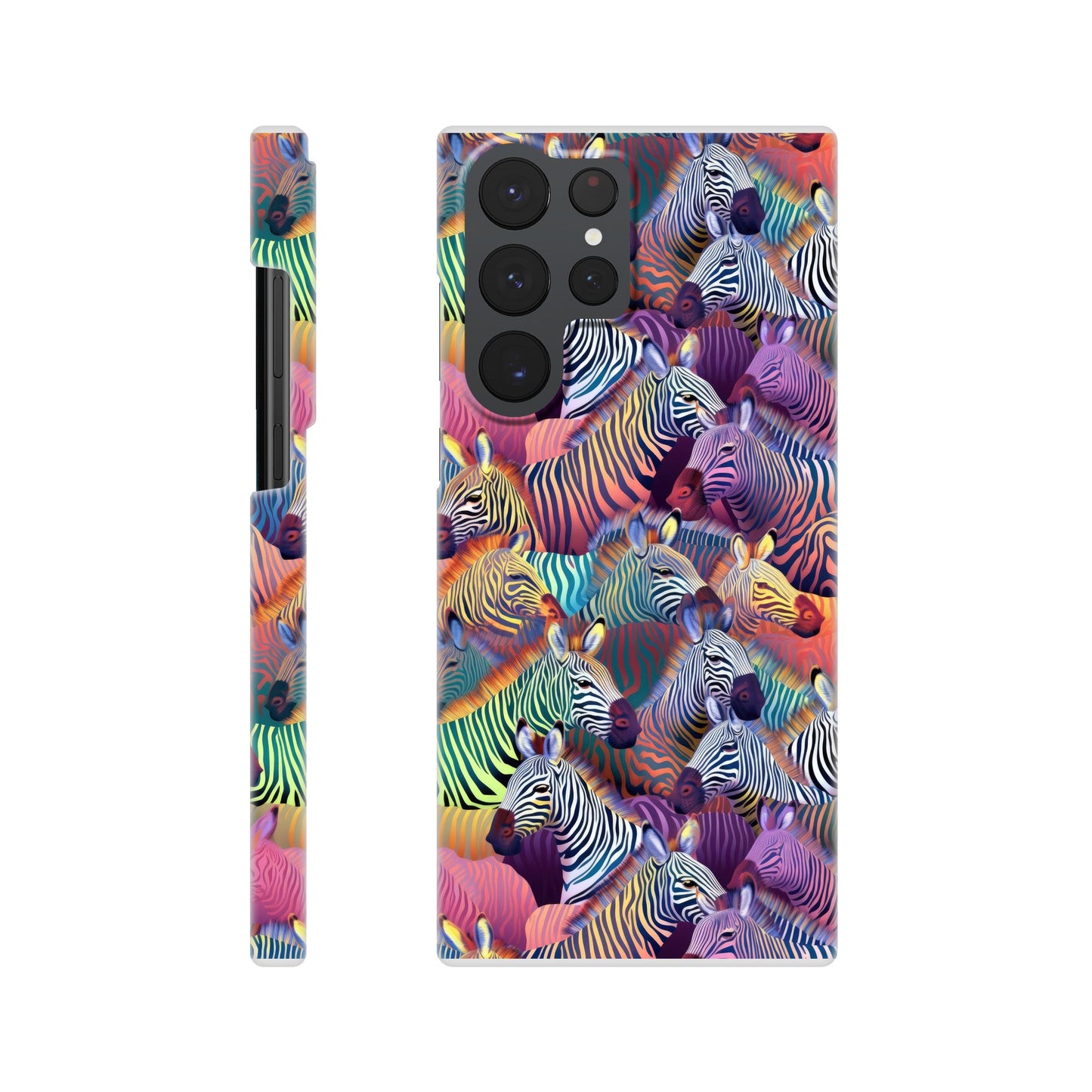 Unleash Your Wild Side with our Slim Phone Case: Colorful Zebra Pattern Edition