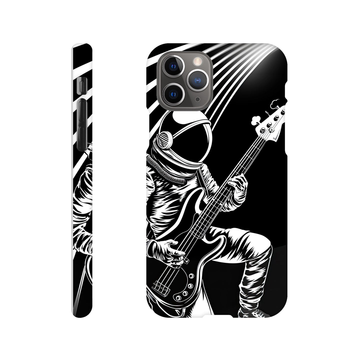 Galactic Groove: Slim Phone Case with Spaceman Bassist Design
