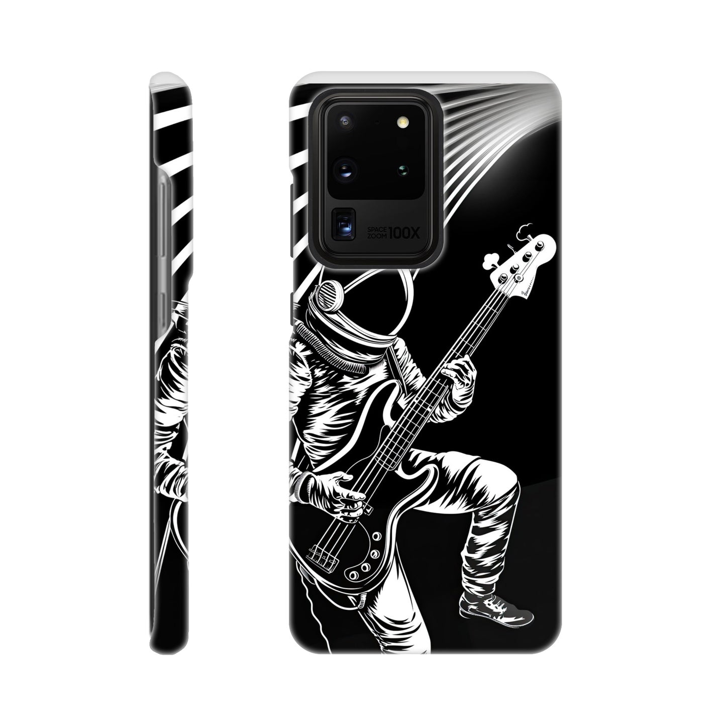 Galactic Groove: Slim Phone Case with Spaceman Bassist Design