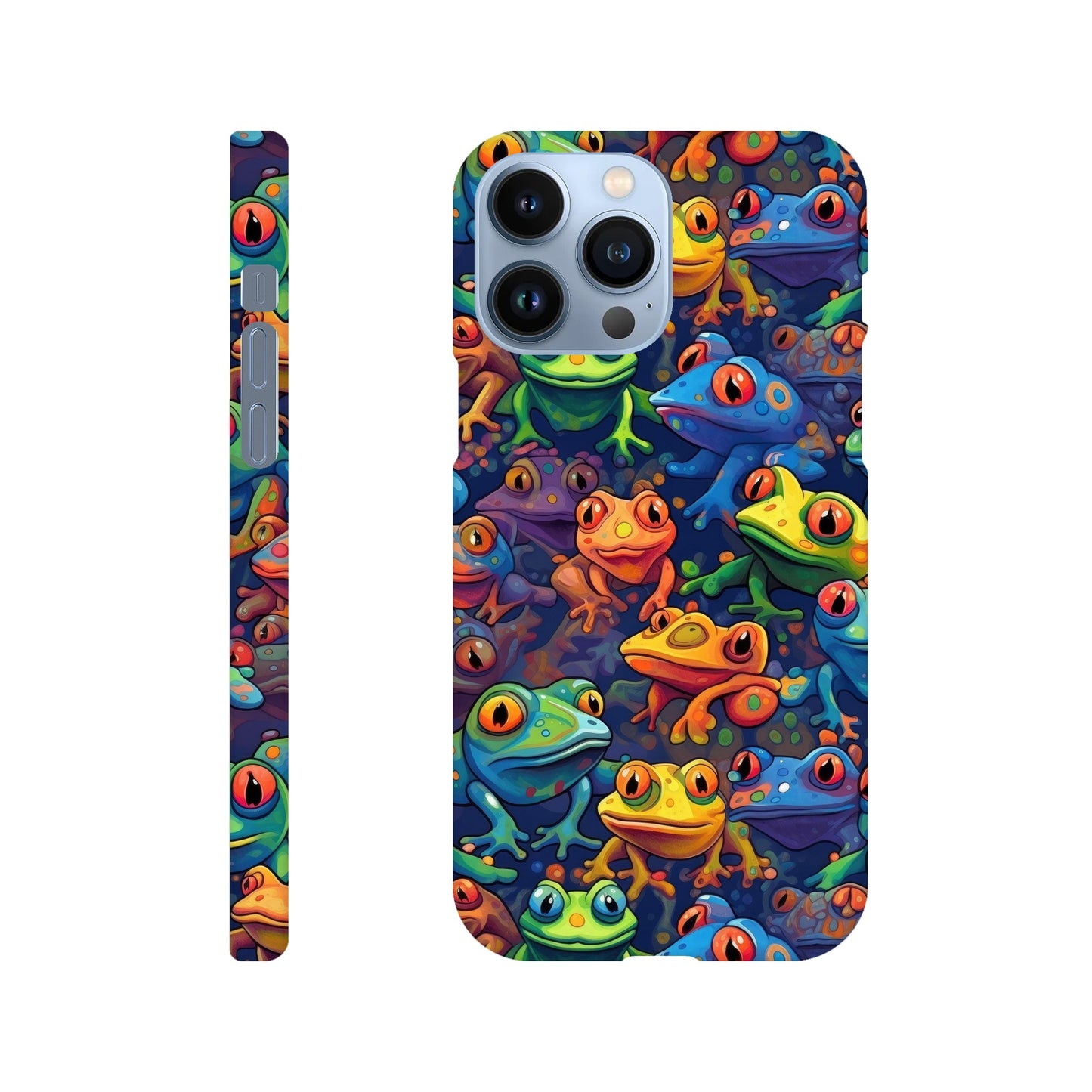 Leap into Colorful Adventures: Slim Phone Case with Playful Frog Pattern