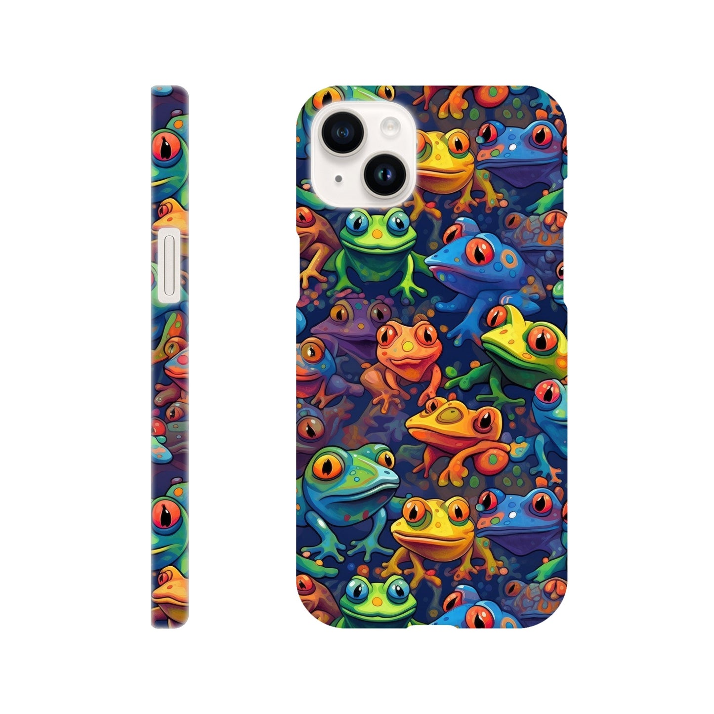 Leap into Colorful Adventures: Slim Phone Case with Playful Frog Pattern