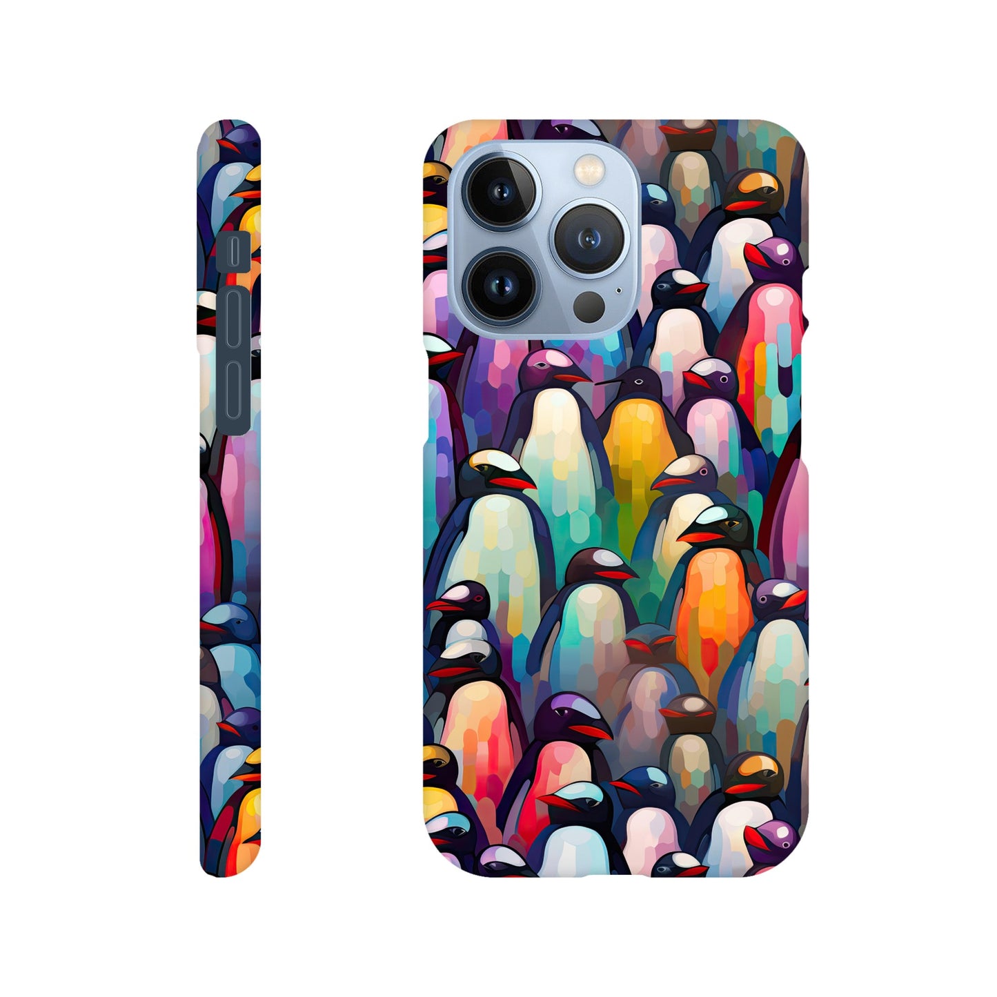 Penguin Paradise: Slim Phone Case with All-Over Penguin Pattern Print