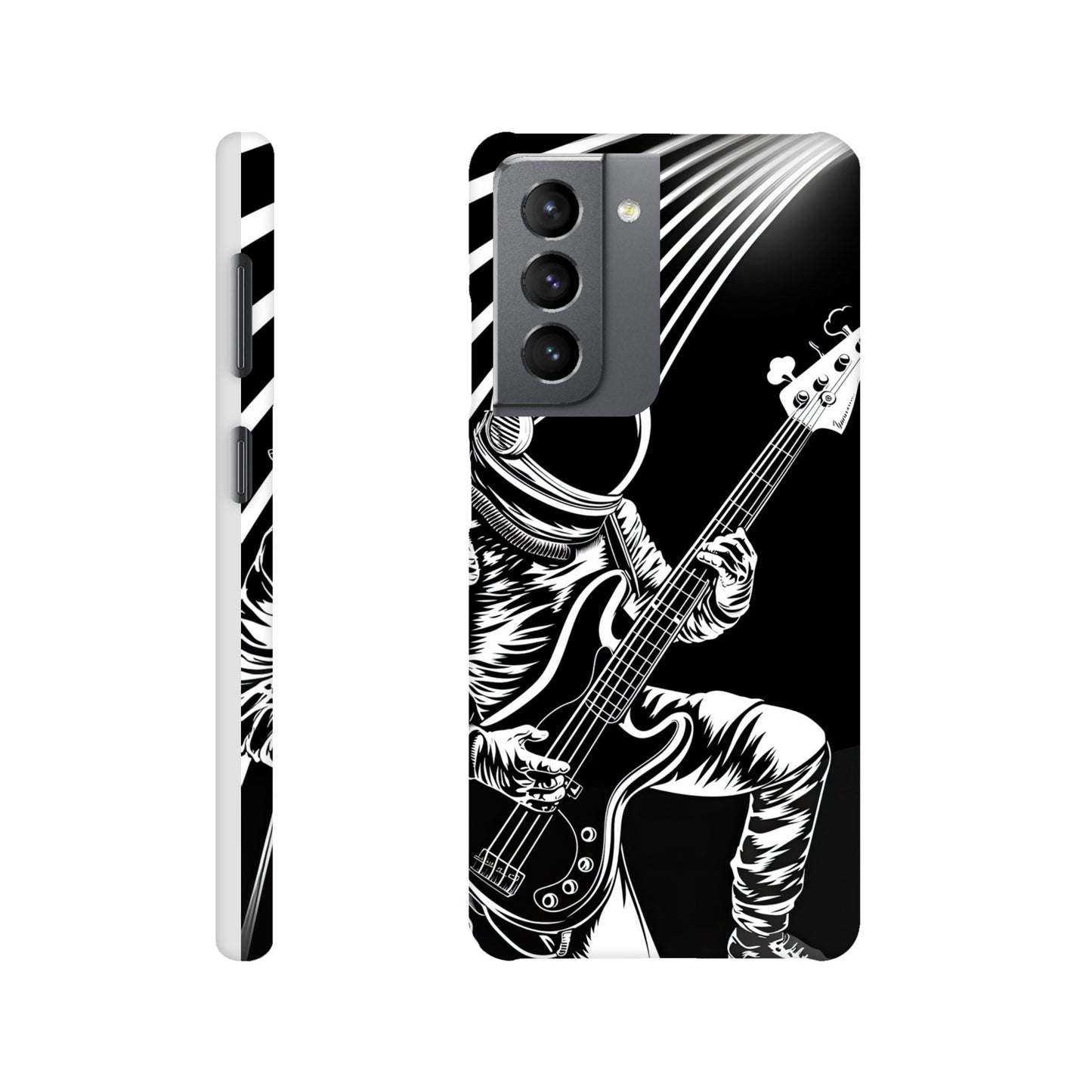 Galactic Groove: Slim Phone Case with Spaceman Bassist Design