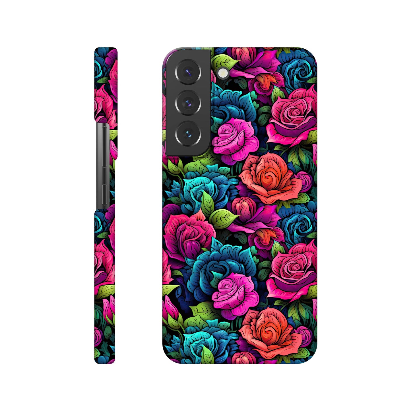 Blossoming Beauty: Colorful All-Over Rose Flower Print Phone Case for Android and Apple