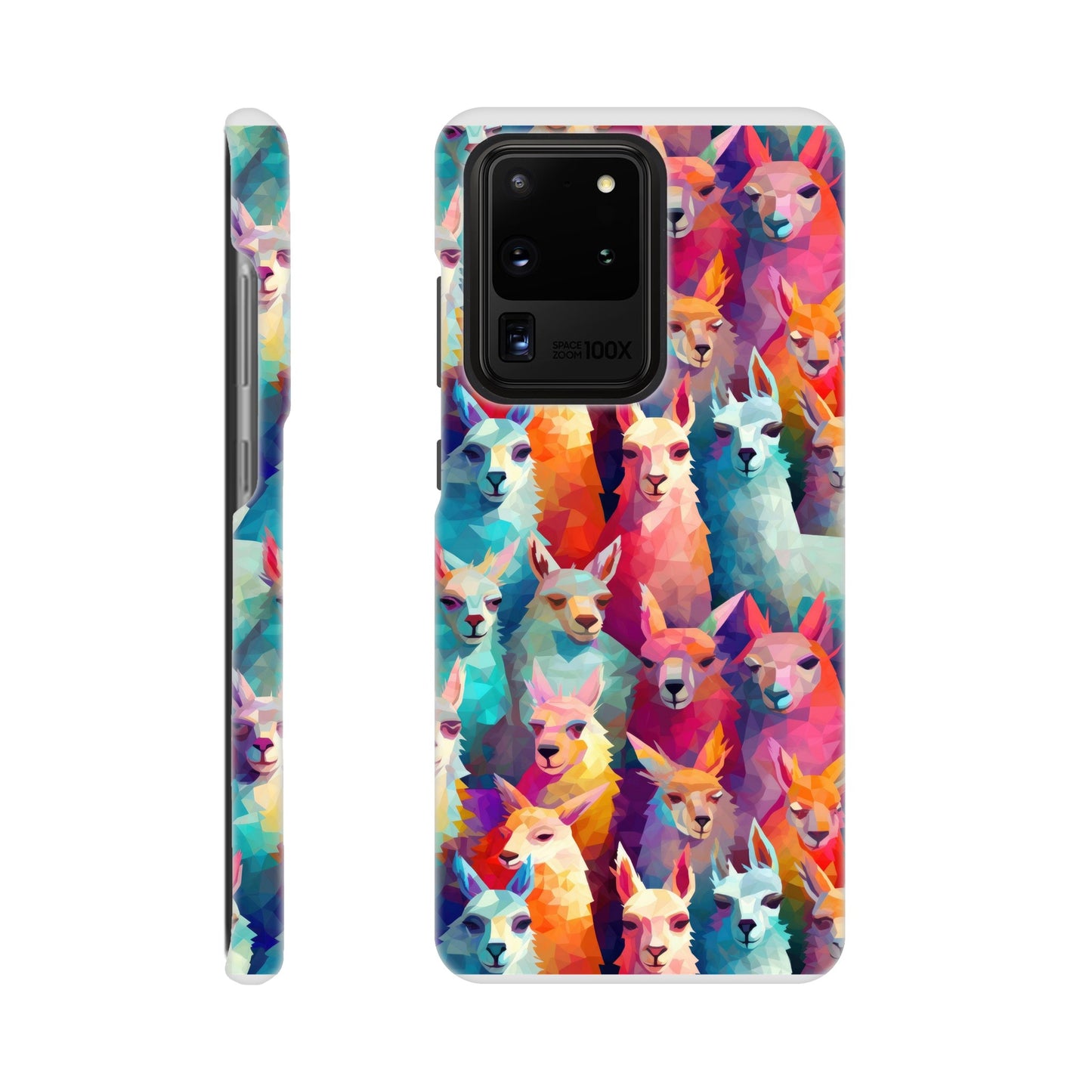 Vibrant Llama Delight: Slim Phone Case with Colorful Llama Pattern