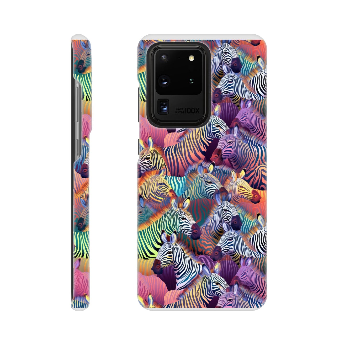 Unleash Your Wild Side with our Slim Phone Case: Colorful Zebra Pattern Edition