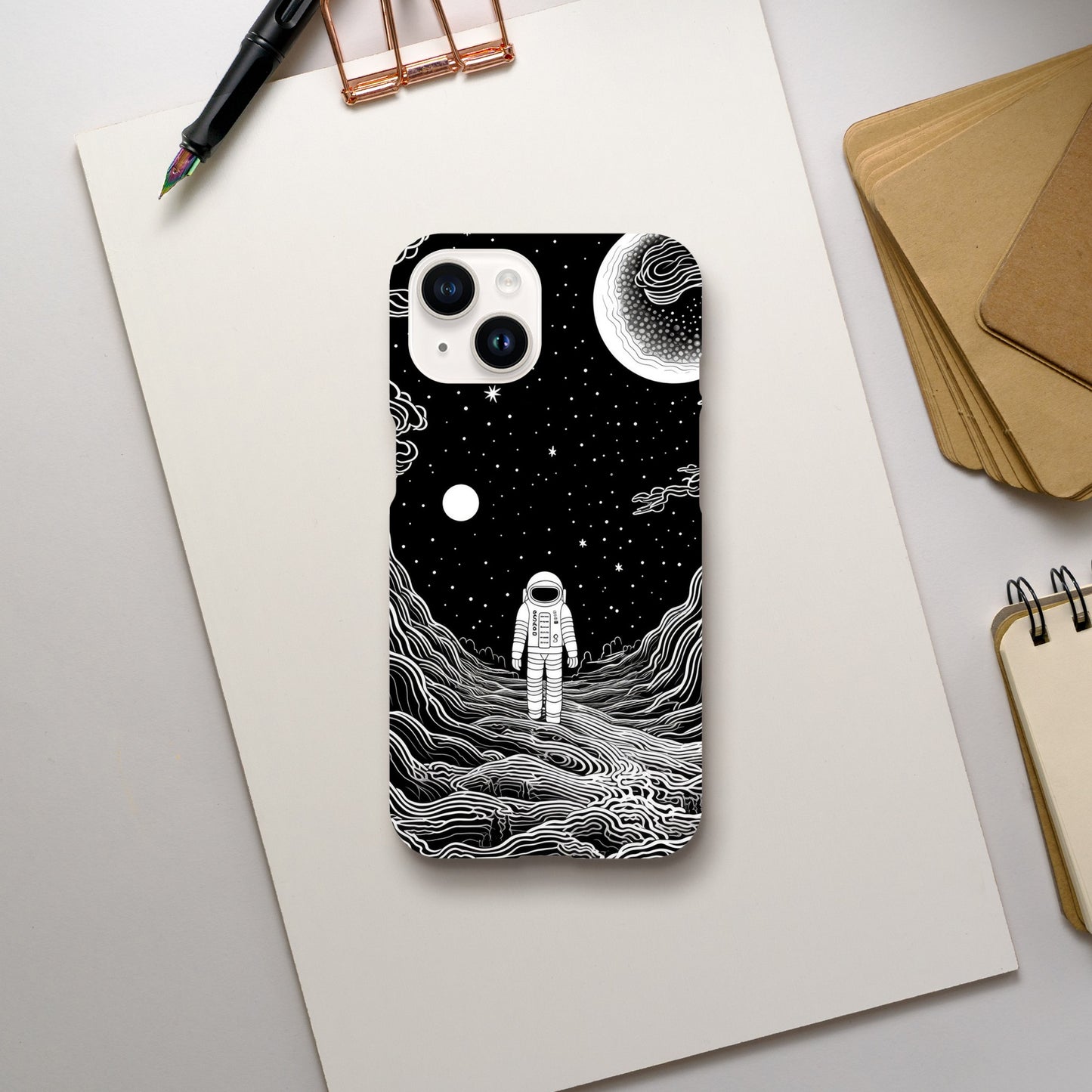 Monochromatic Spaceman Slim Phone Case | Space Art Protection