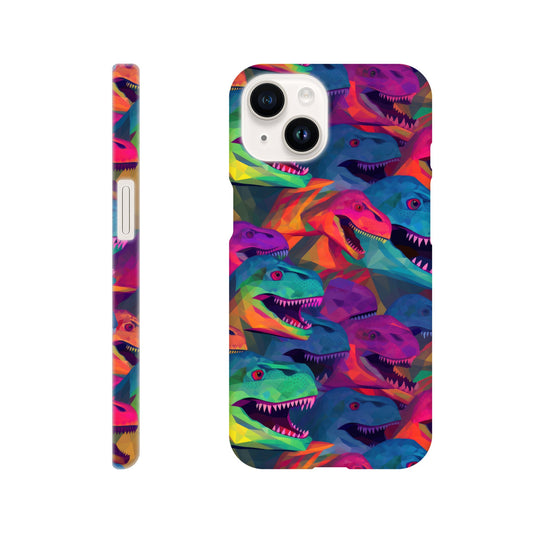 DinoVibe: Slim Phone Case with Colorful T-Rex Pattern - Unleash Playful Protection!