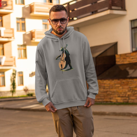 Bear Playing the Double Bass Premium Unisex Pullover Hoodie