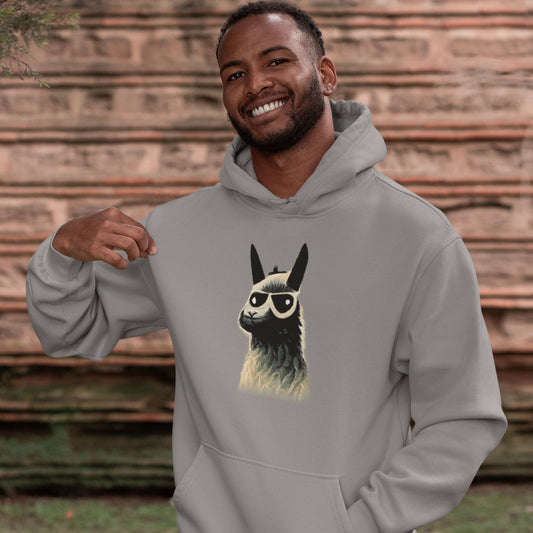 Llama Wearing Sunglasses Print Premium Unisex Pullover Hoodie
