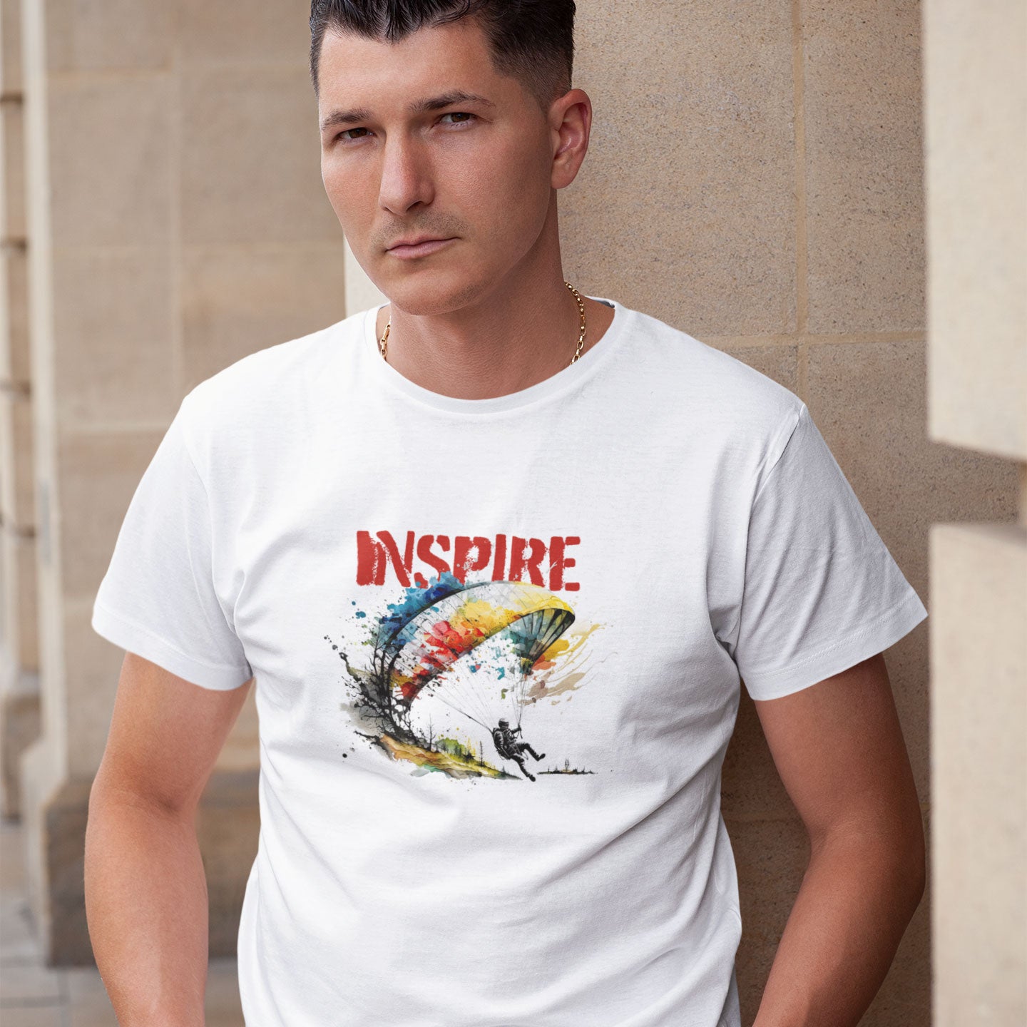 Adventure t-shirt with paraglider design