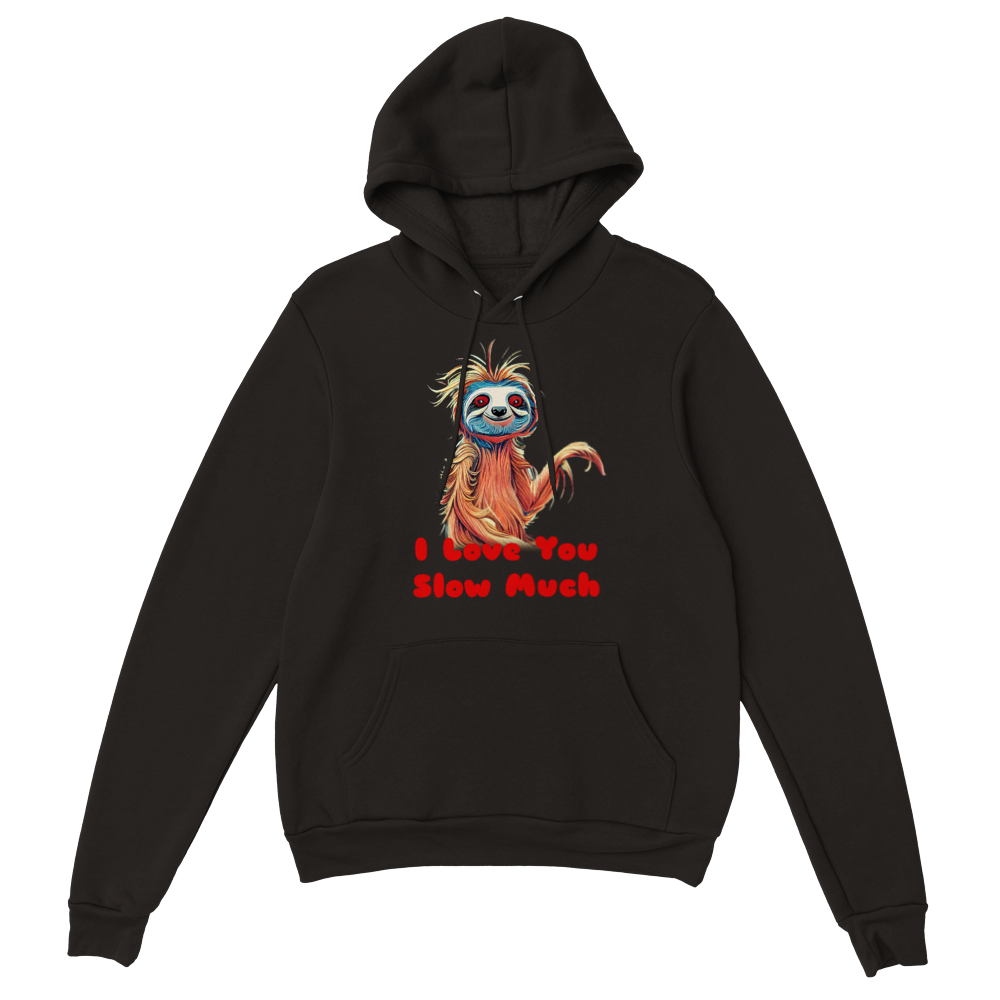I Love You Slow Much Sloth Print Premium Unisex Pullover Hoodie
