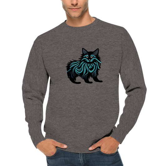 Sweatshirt with Maine Coon cat design