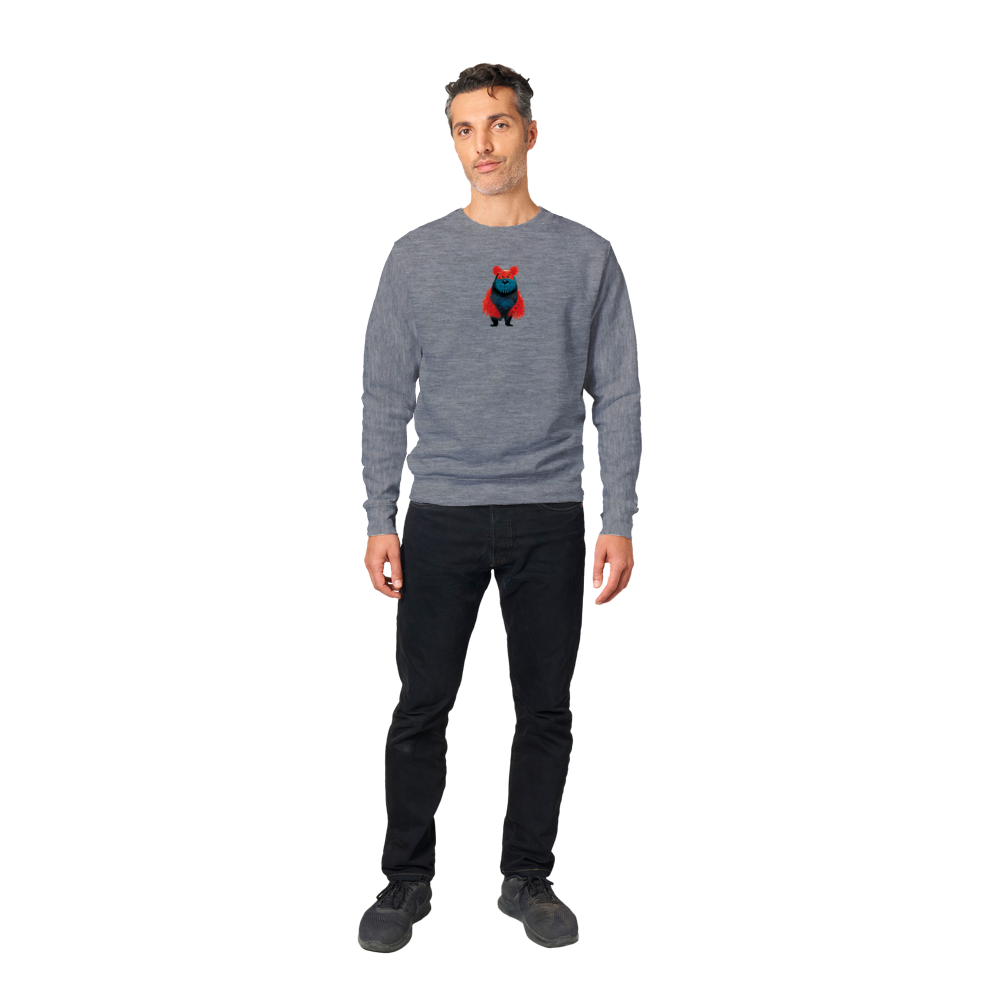 Cute Cartoon Bear Print Premium Unisex Crewneck Sweatshirt.