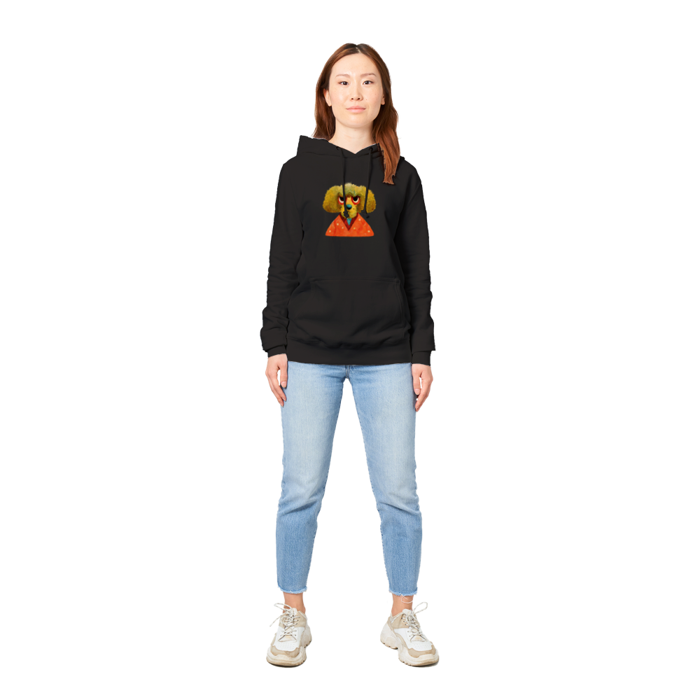 Grumpy Poodle Print Premium Womens Pullover Hoodie