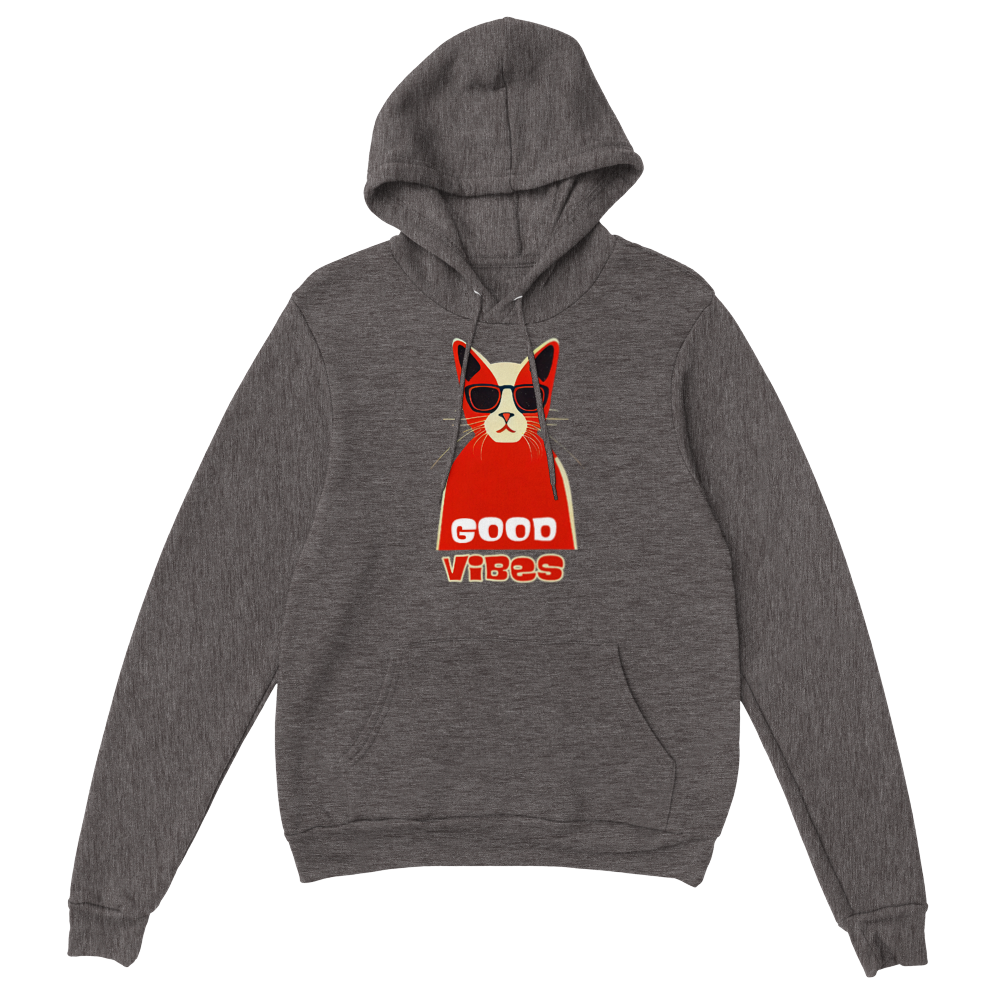 Good Vibes Cat in Sunglasses Premium Unisex Pullover Hoodie