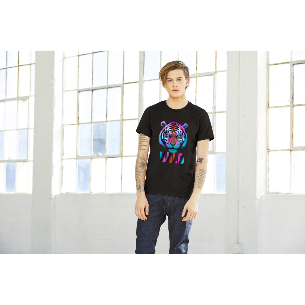 Wild Spectral Tiger Print Premium Unisex Crewneck T-shirt