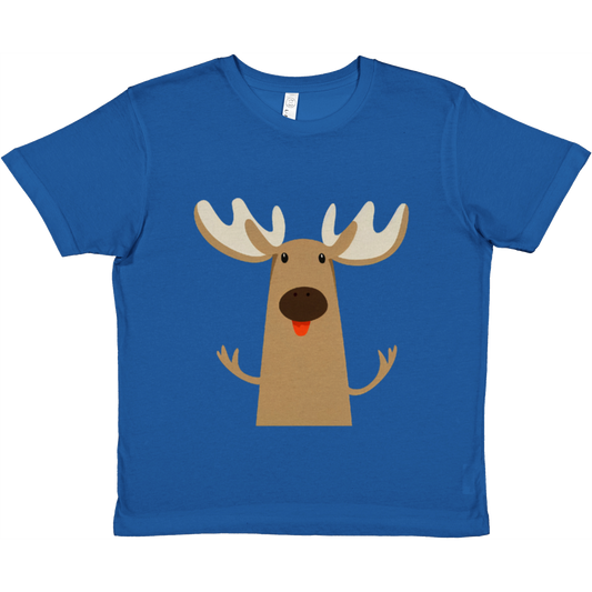 royal blue t-shirt with cute moose print