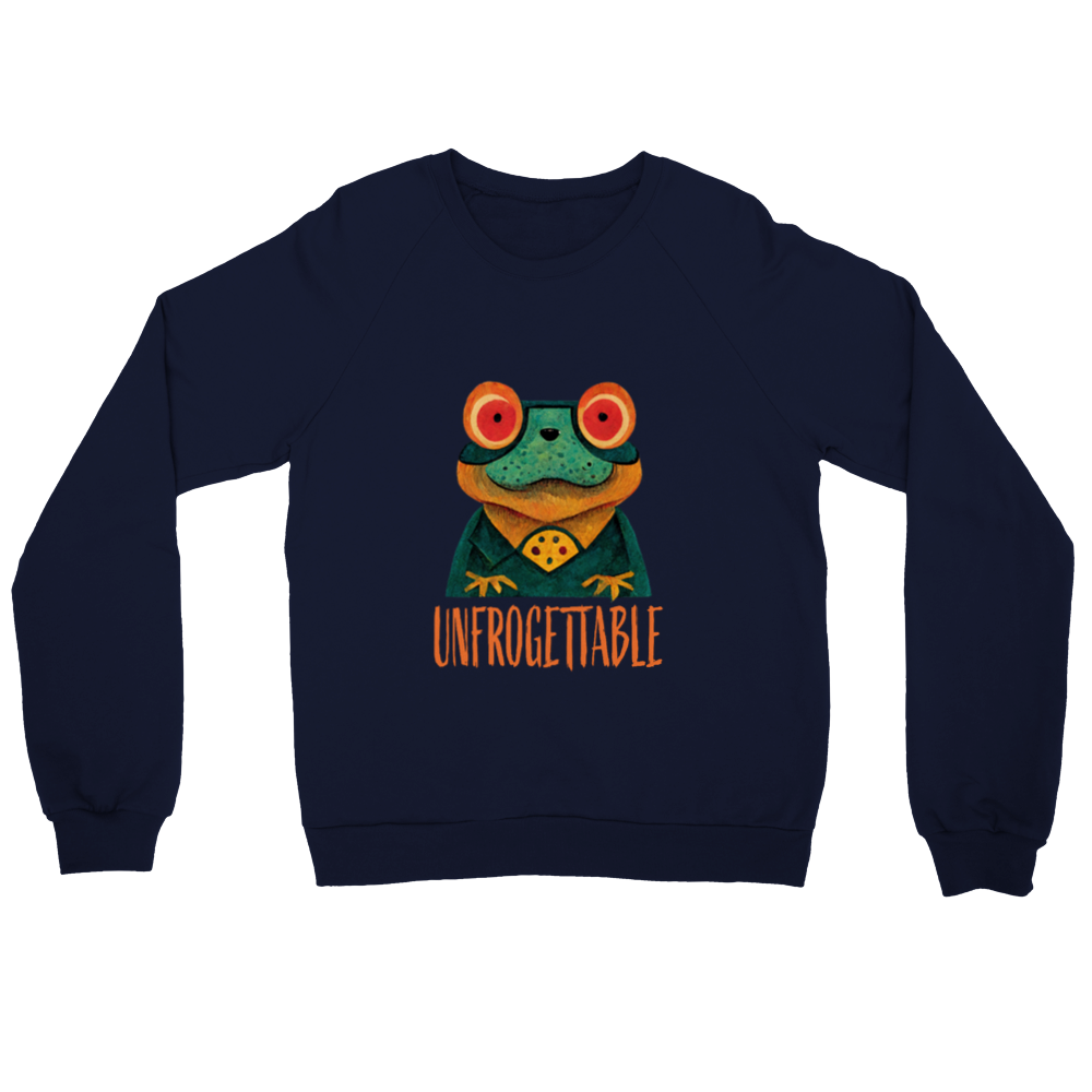 Cute Unfrogettable Frog Print Premium Unisex Crewneck Sweatshirt
