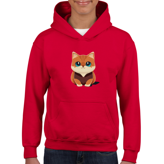 Cute Munchkin Kitten Print Classic Kids Pullover Hoodie