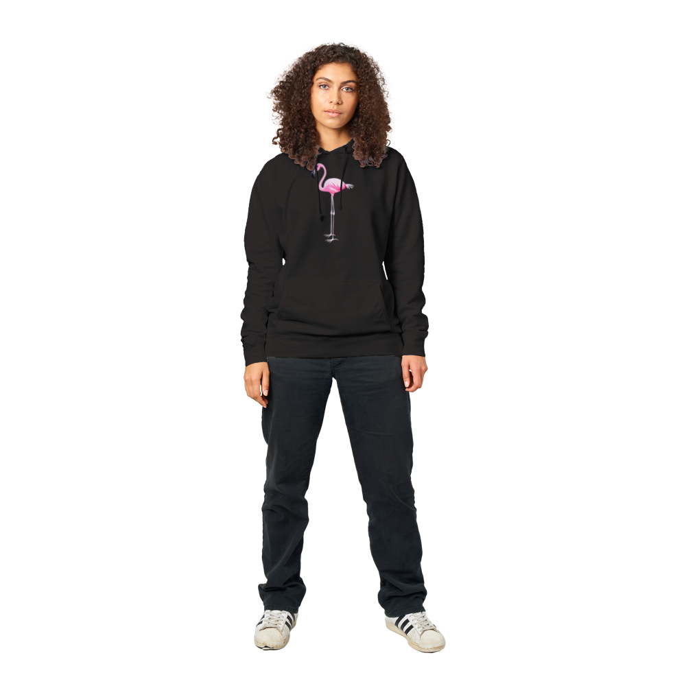 Pink Flamingo Premium Womens Pullover Hoodie