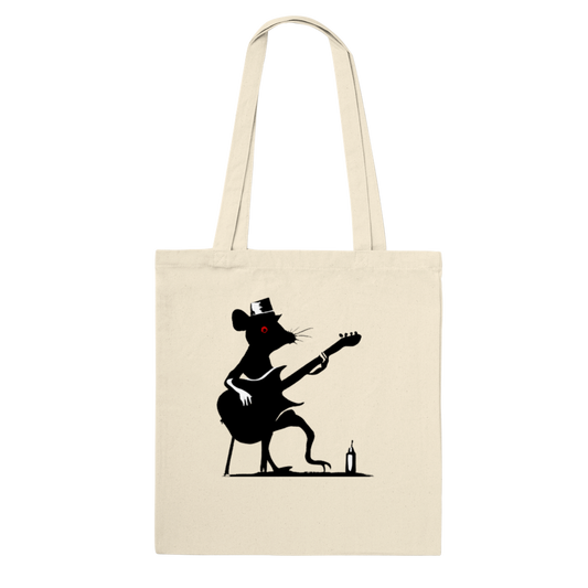Rat Playing Guitar Sitting on a Stool Classic Tote Bag