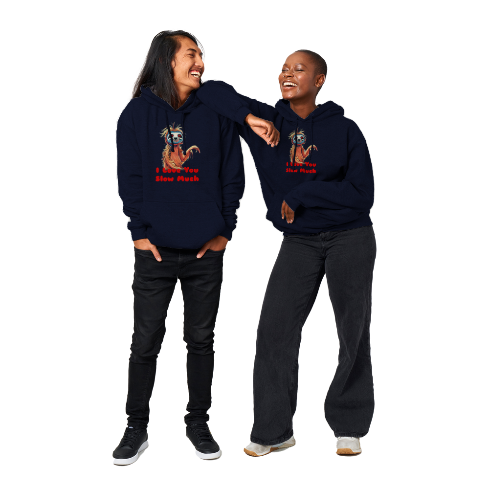 I Love You Slow Much Sloth Print Premium Unisex Pullover Hoodie