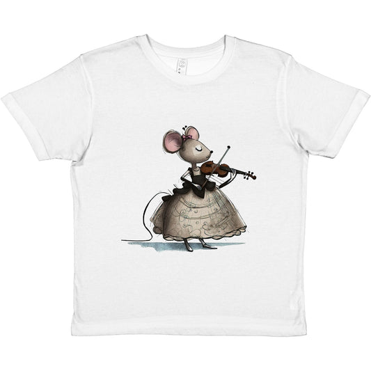 Mouse in Ball Gown Playing the Violin Premium Kids Crewneck T-shirt