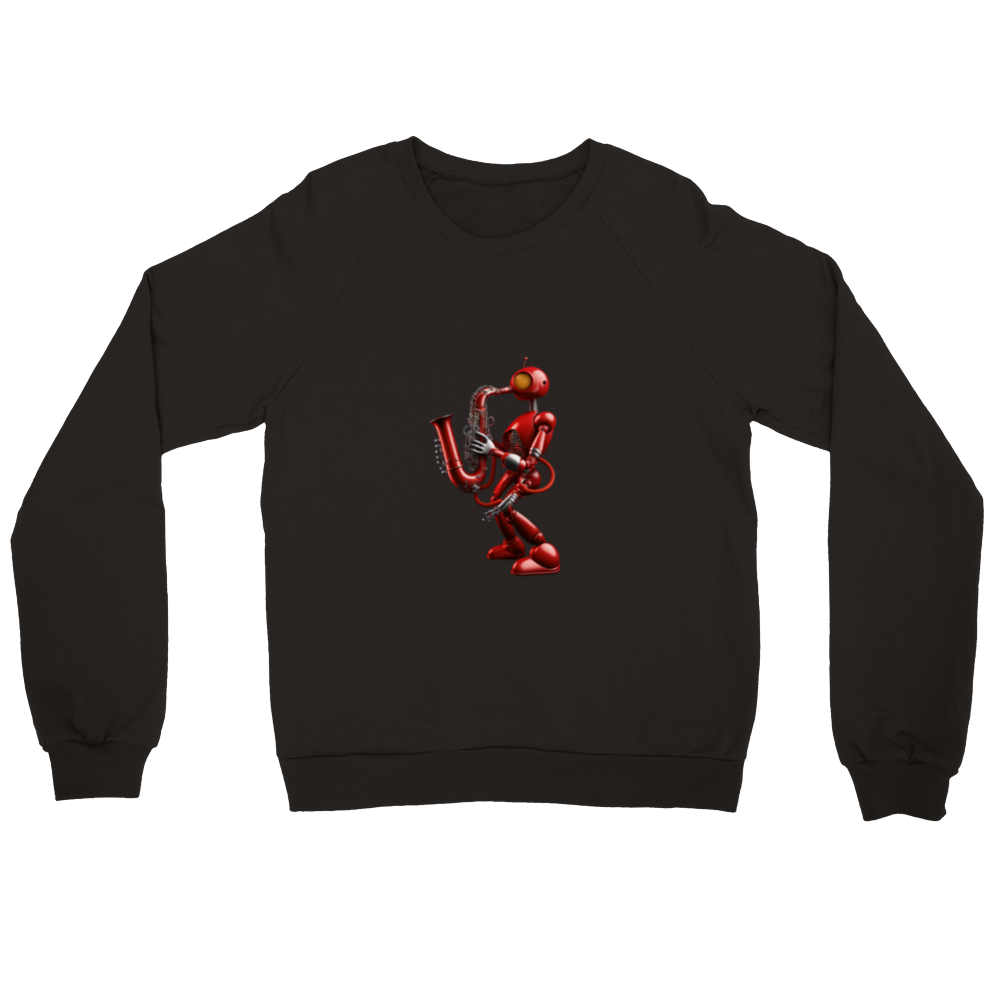Red Robot Playing Saxophone Premium Unisex Crewneck Sweatshirt