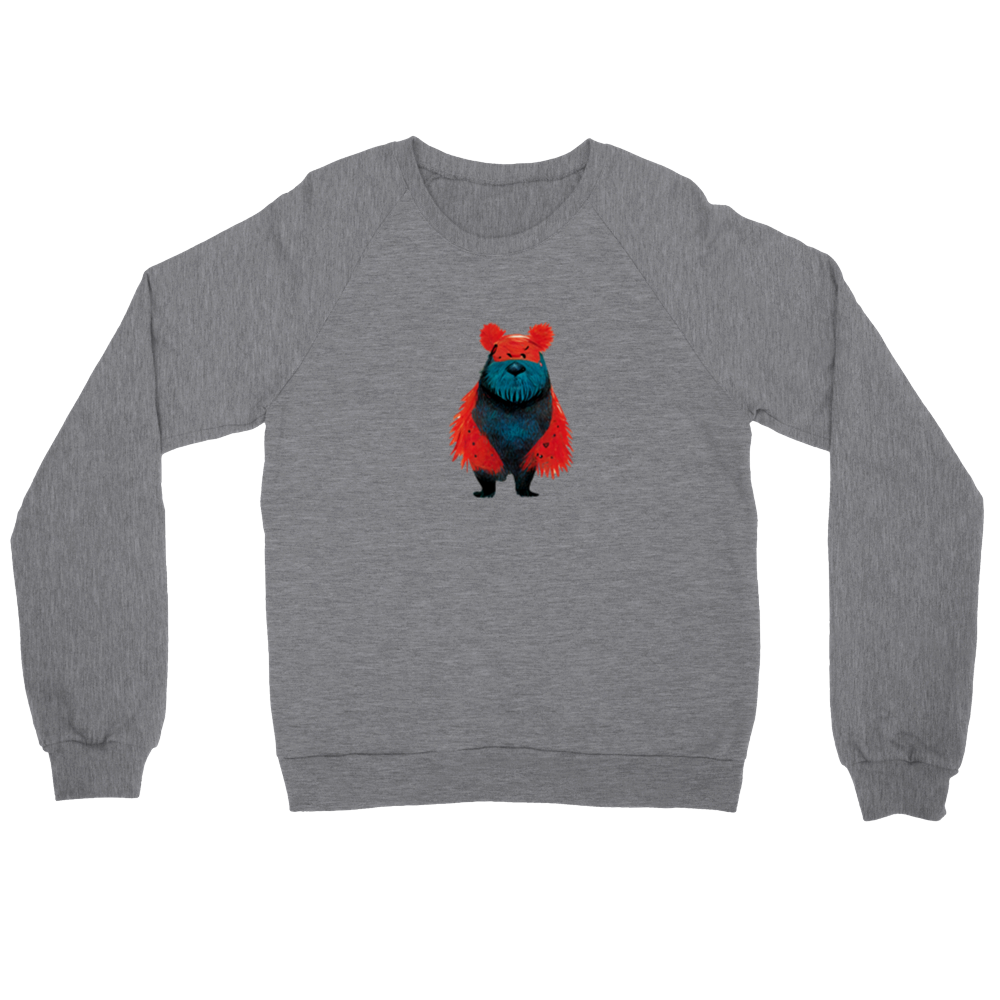Cute Cartoon Bear Print Premium Unisex Crewneck Sweatshirt.