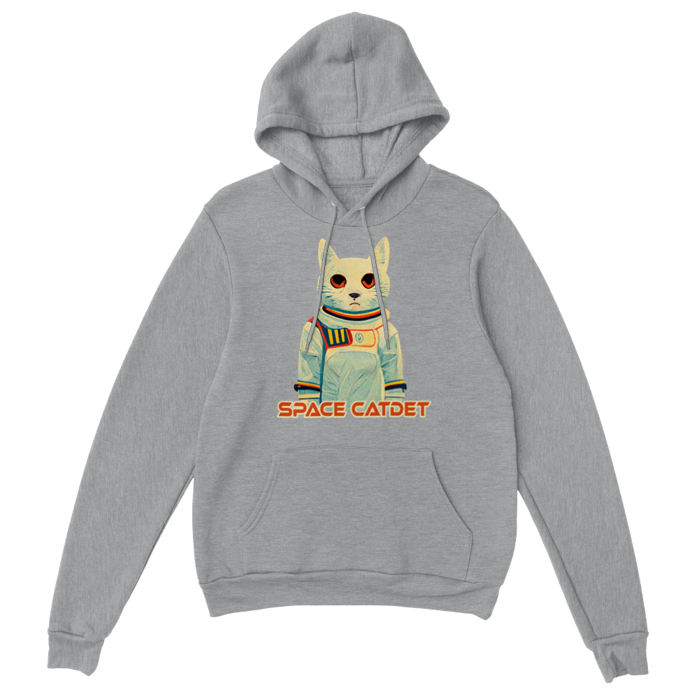 Space Cat Pullover Hoodie | Cosmic Feline Graphic Jumper
