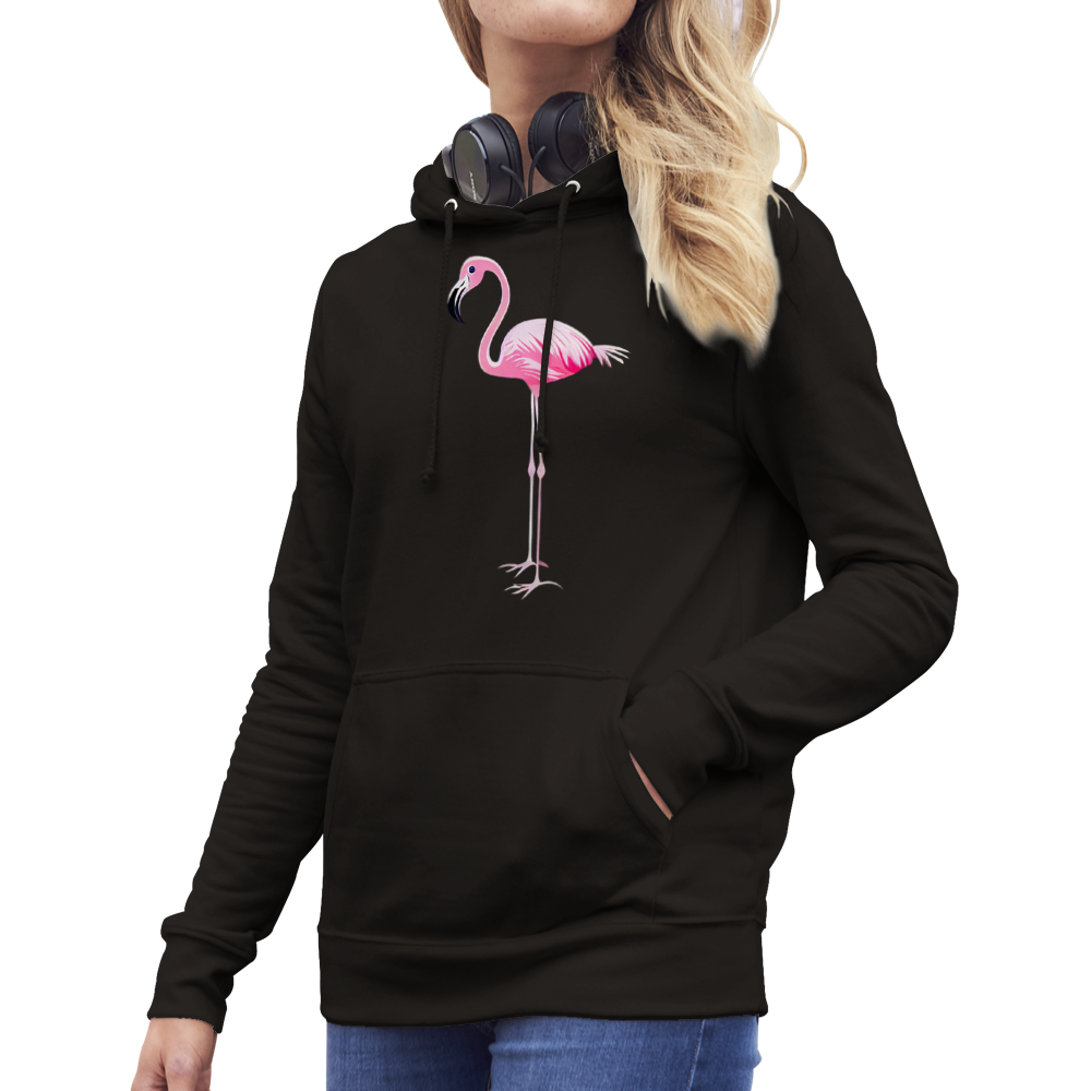Pink Flamingo Premium Womens Pullover Hoodie