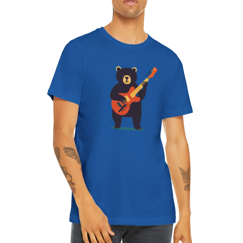 Rock Out in Style: Bear Playing a Guitar Premium Unisex T-Shirt