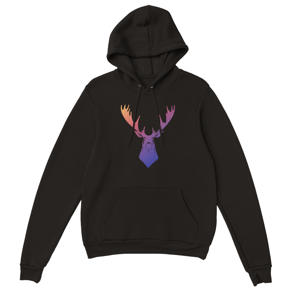 Rainbow Moose Print Premium Unisex Pullover Hoodie