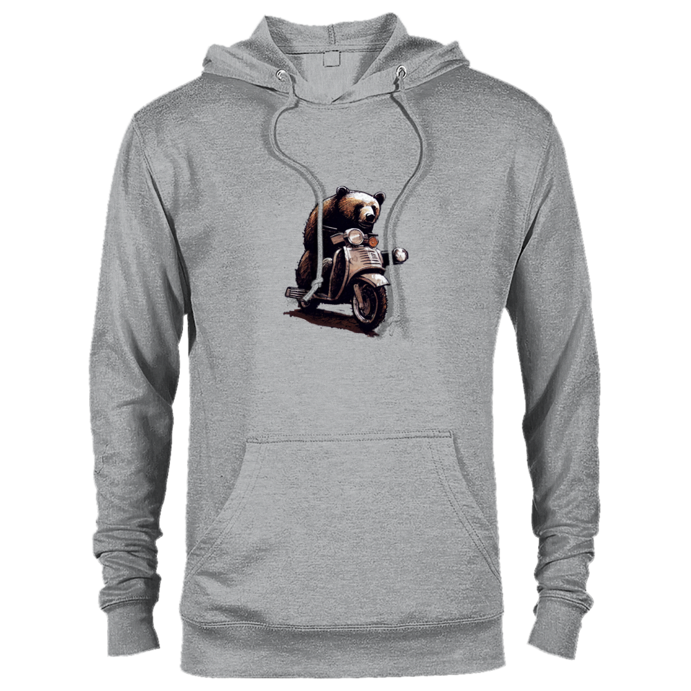 Bear Riding a Motor Scooter Premium Unisex Pullover Hoodie