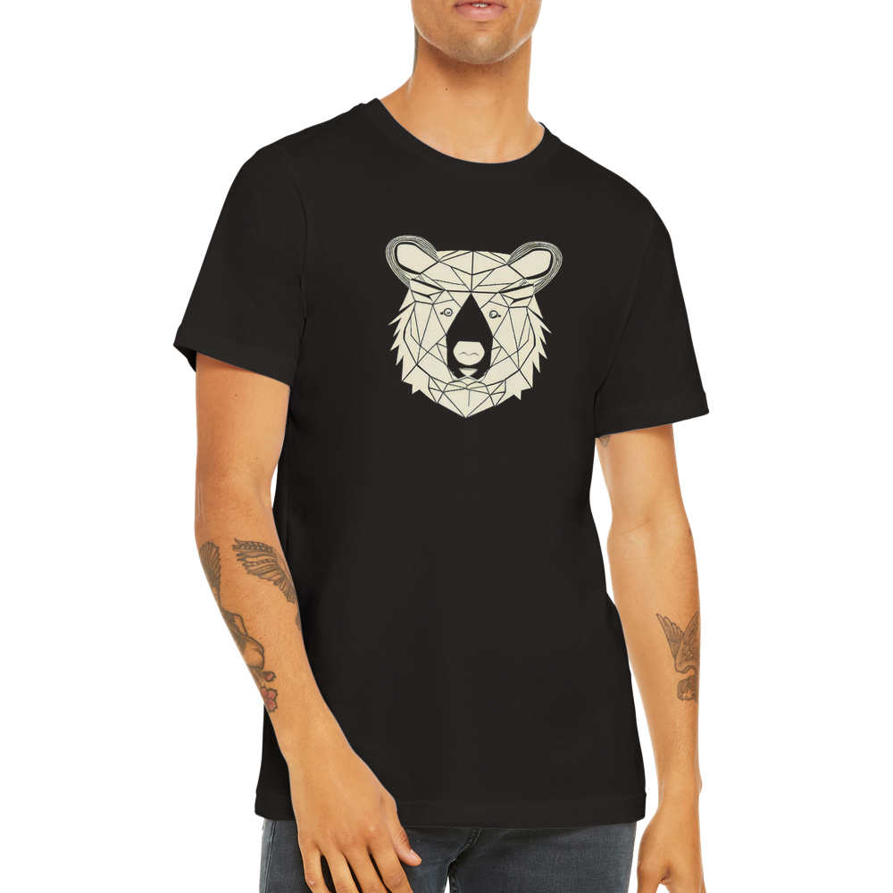 Guy wearing a black t-shirt with a bear print