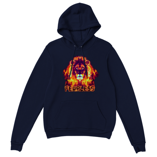Fearless Flaming Lion Premium Unisex Pullover Hoodie.